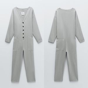 Zara textured weave jumpsuit